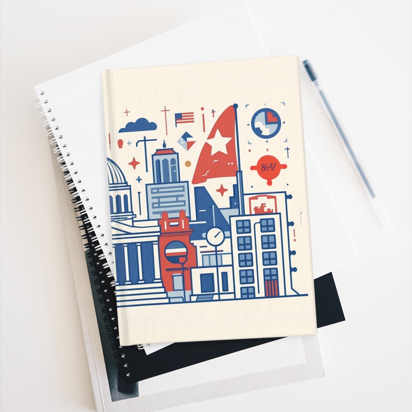 8647 Journal - Modern US Capitol Design, Ruled Line Notebook
