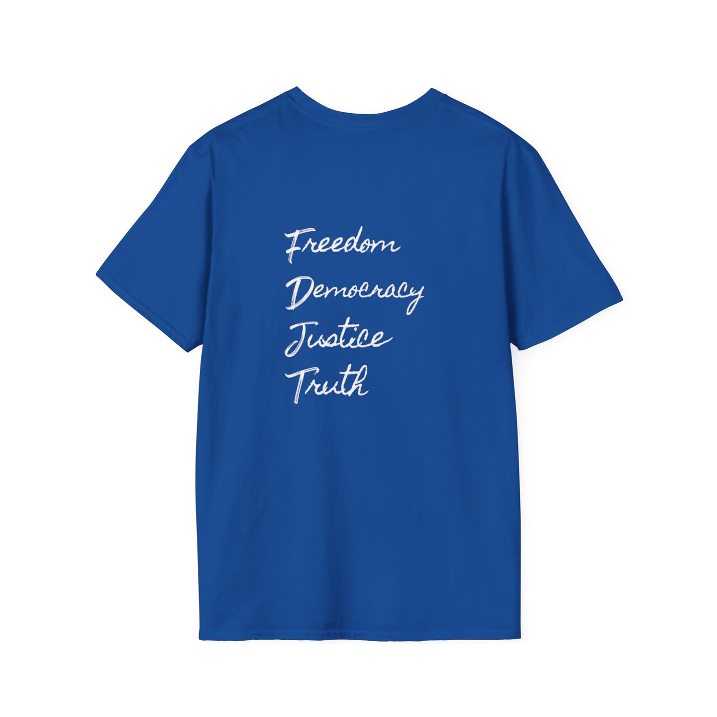 Freedom & Justice Unisex Softstyle T-Shirt, Social Justice Tee, Inspirational Graphic Shirt, Minimalist Apparel, Everyday Wear