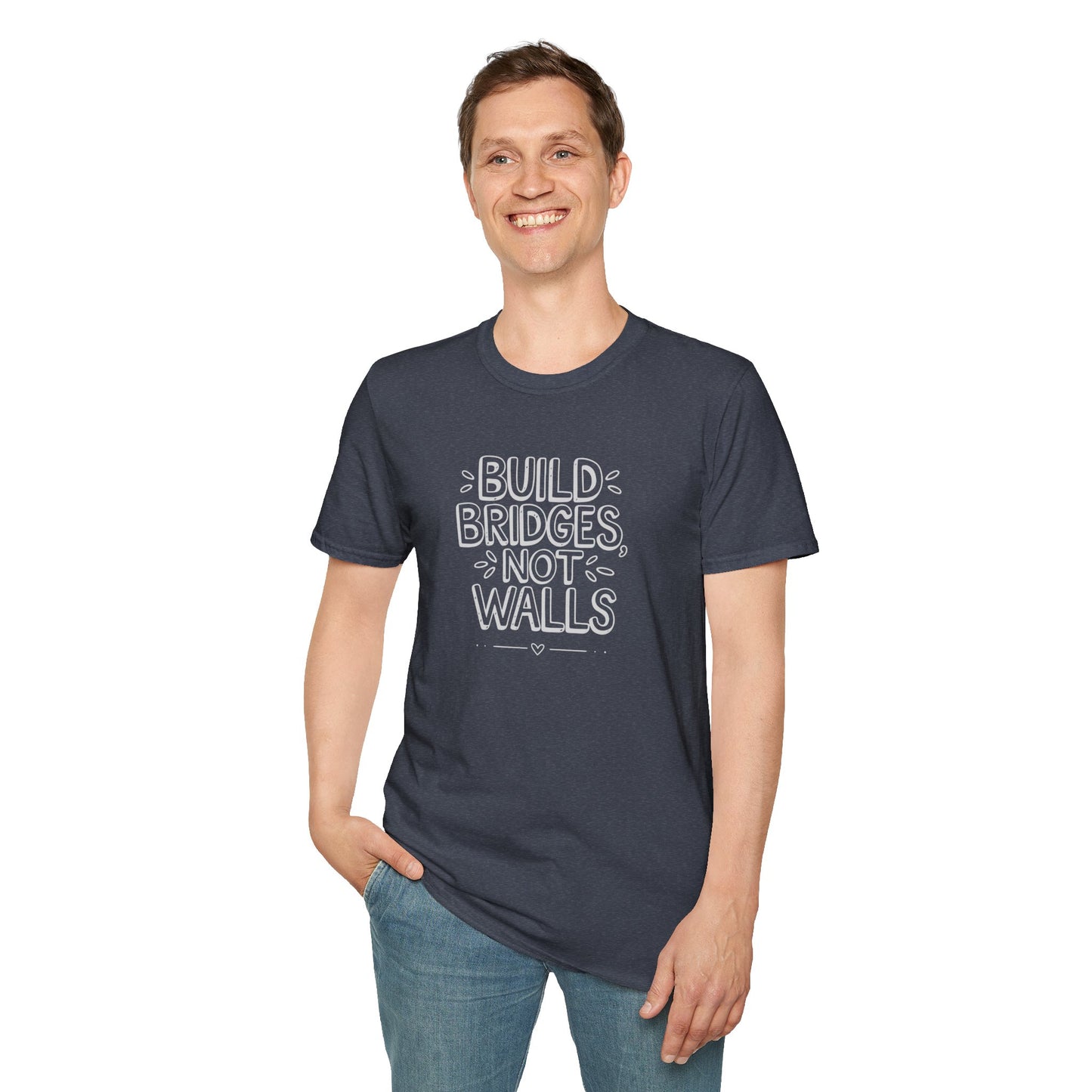 Build Bridges, Not Walls – Unisex Softstyle Tee