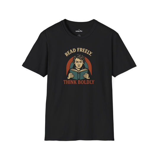 Read Freely. Think Boldly. – Gildan Softstyle Tee