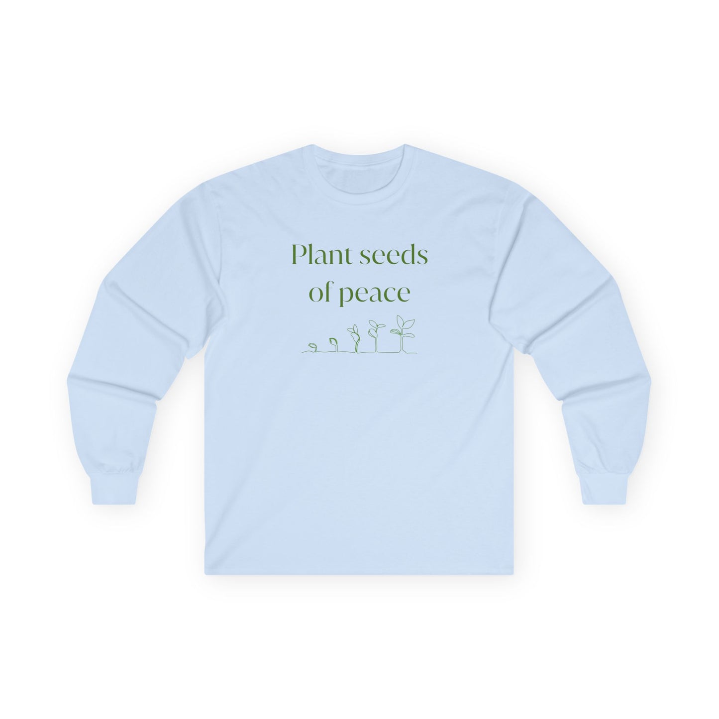 Plant Seeds of Peace Long Sleeve Tee, Unisex Comfort Shirt, Gift for Garden Lovers, Cozy Everyday Wear, Environmental Awareness Apparel