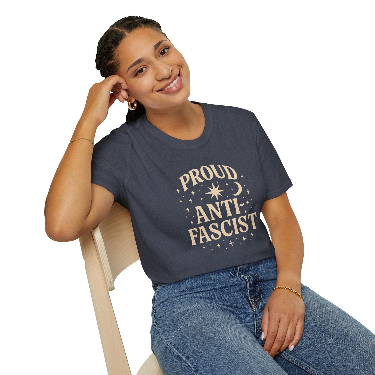 Proud Anti-Fascist – Celestial Design Unisex Tee