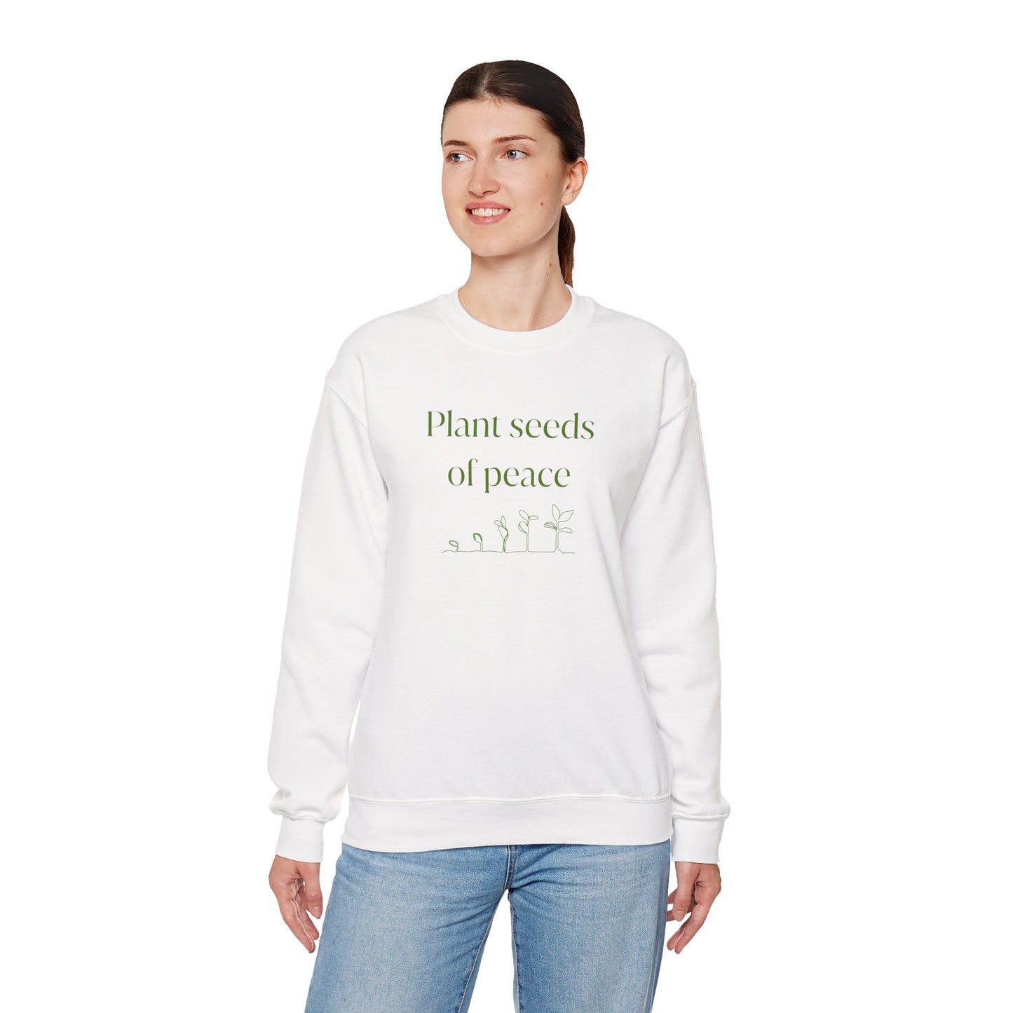 Plant Seeds of Peace – Gildan 18000 Unisex Heavy Blend Crewneck Sweatshirt