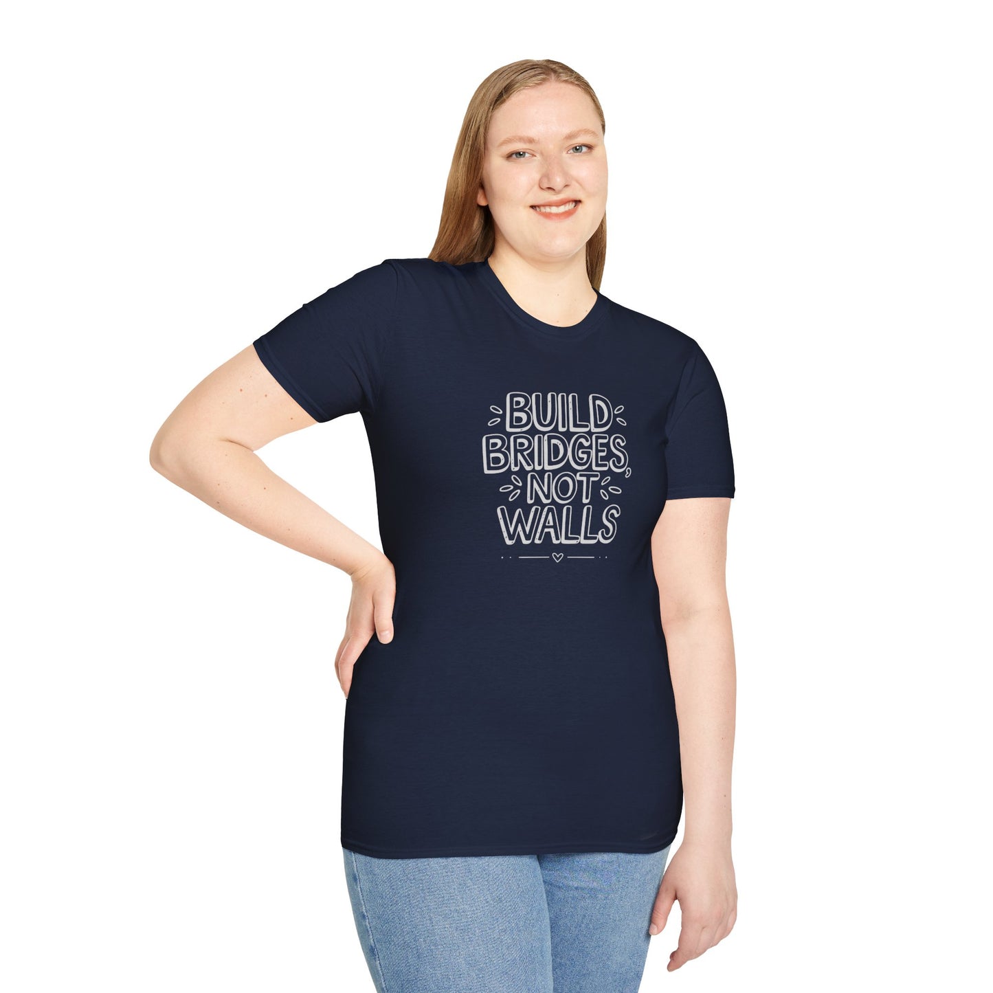 Build Bridges, Not Walls – Unisex Softstyle Tee