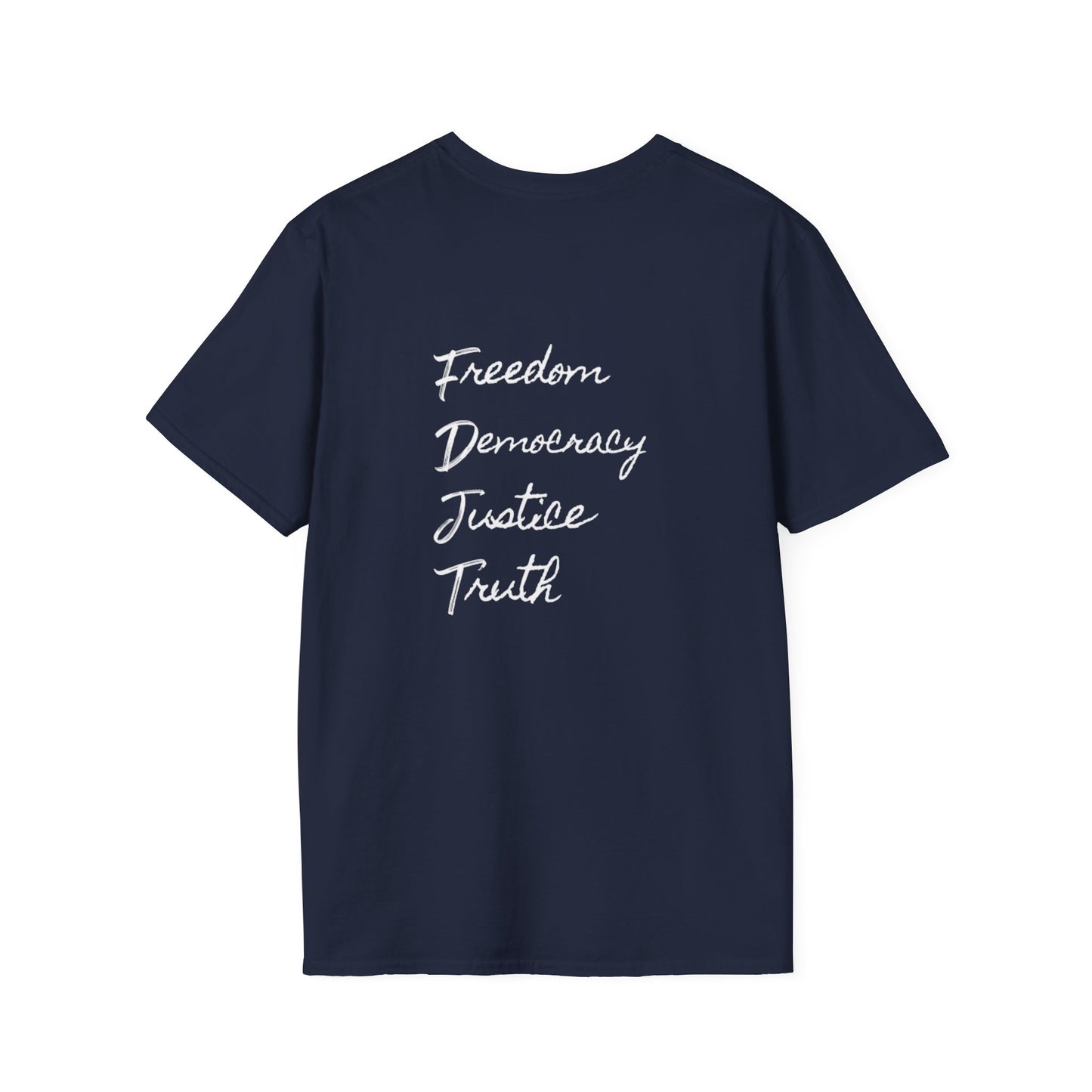 Freedom & Justice Unisex Softstyle T-Shirt, Social Justice Tee, Inspirational Graphic Shirt, Minimalist Apparel, Everyday Wear