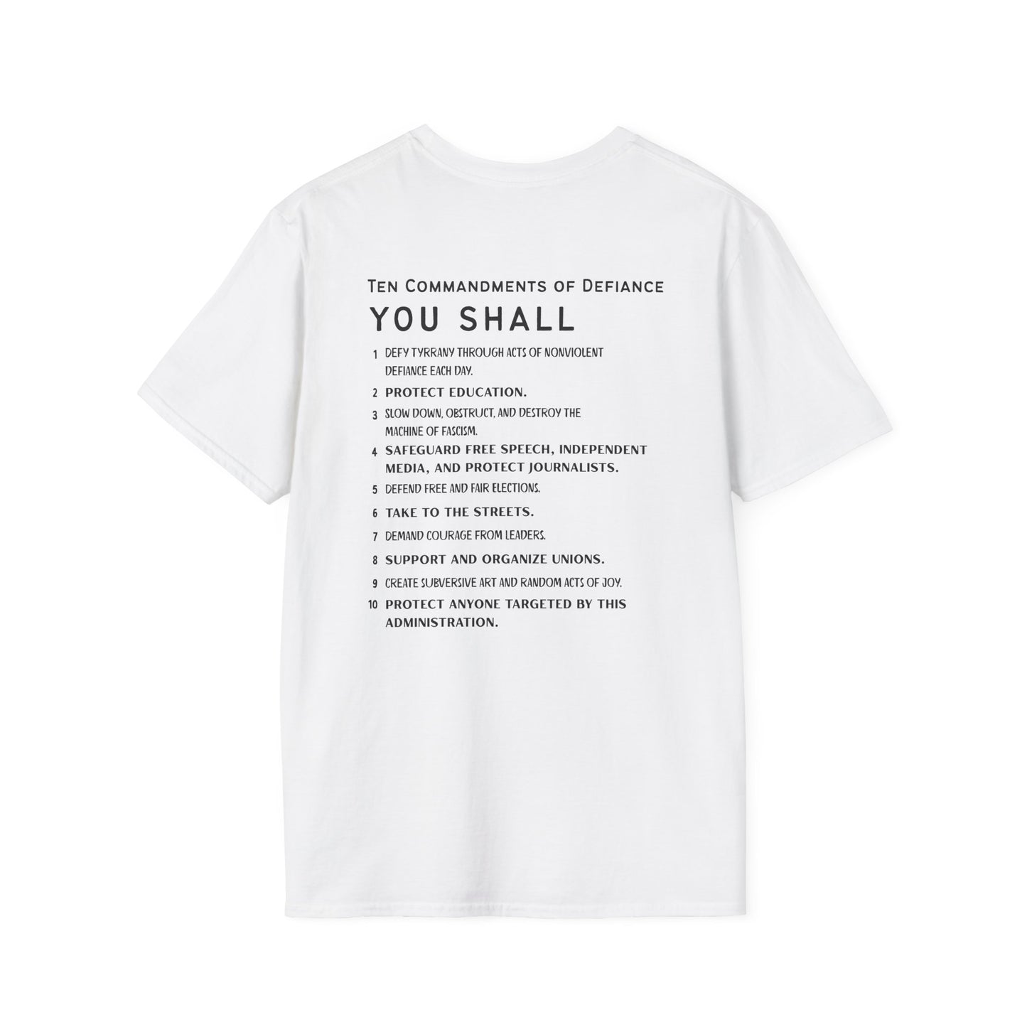 Save Democracy - Ten Commandments of Defiance Unisex T-Shirt