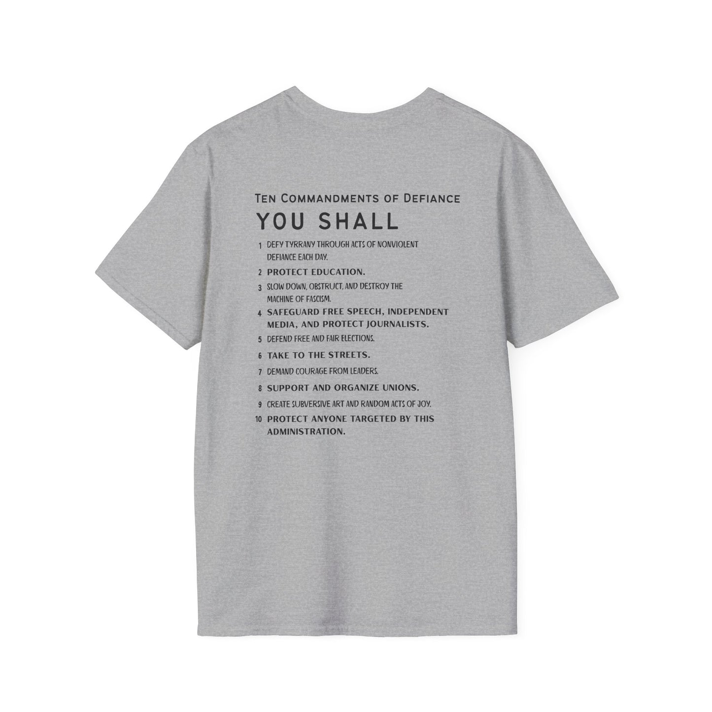 Save Democracy - Ten Commandments of Defiance Unisex T-Shirt