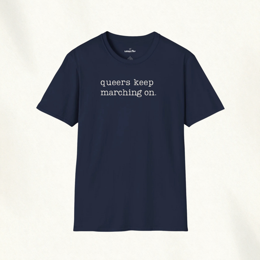MARCHING ON. — Classic Typographic Tee