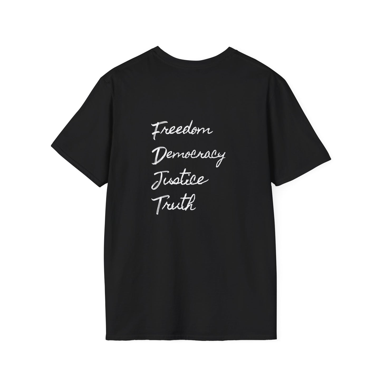 Freedom & Justice Unisex Softstyle T-Shirt, Social Justice Tee, Inspirational Graphic Shirt, Minimalist Apparel, Everyday Wear