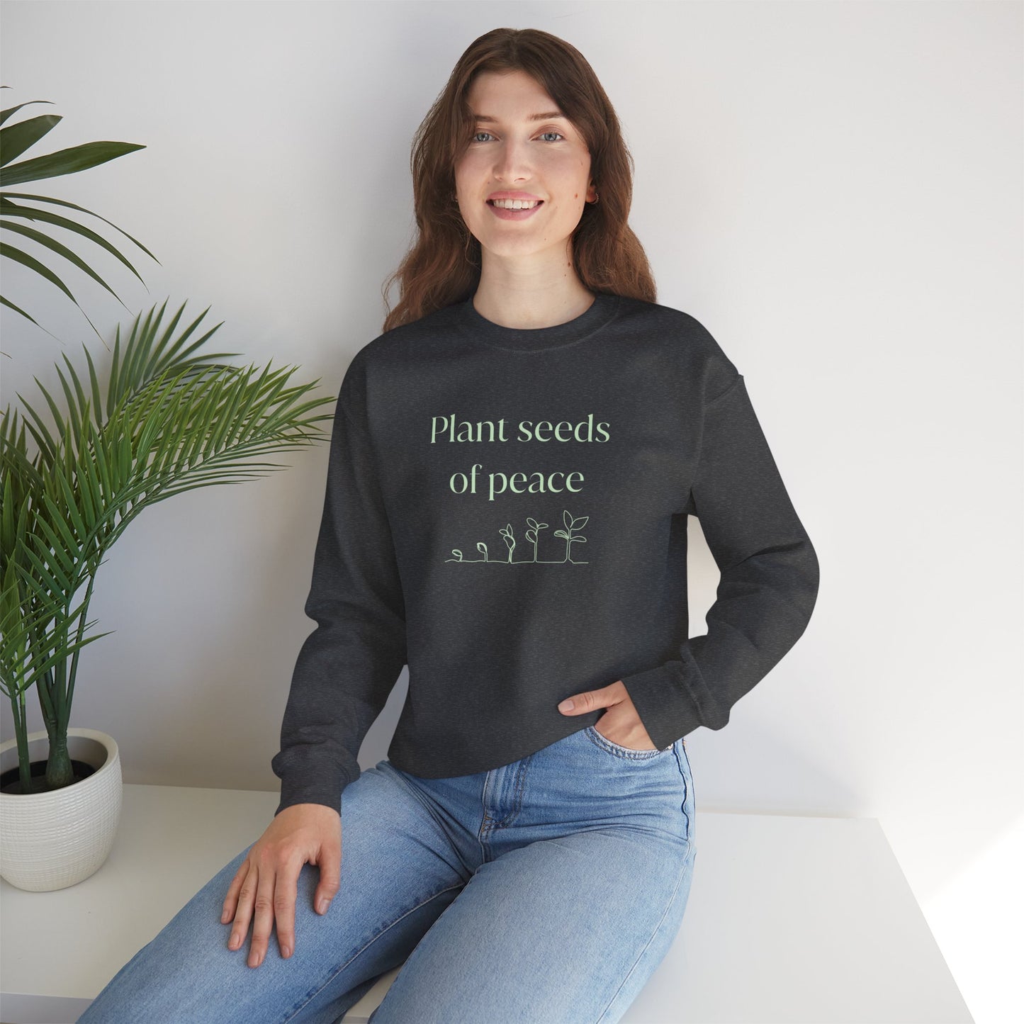 Plant Seeds of Peace – Gildan 18000 Unisex Heavy Blend Crewneck Sweatshirt