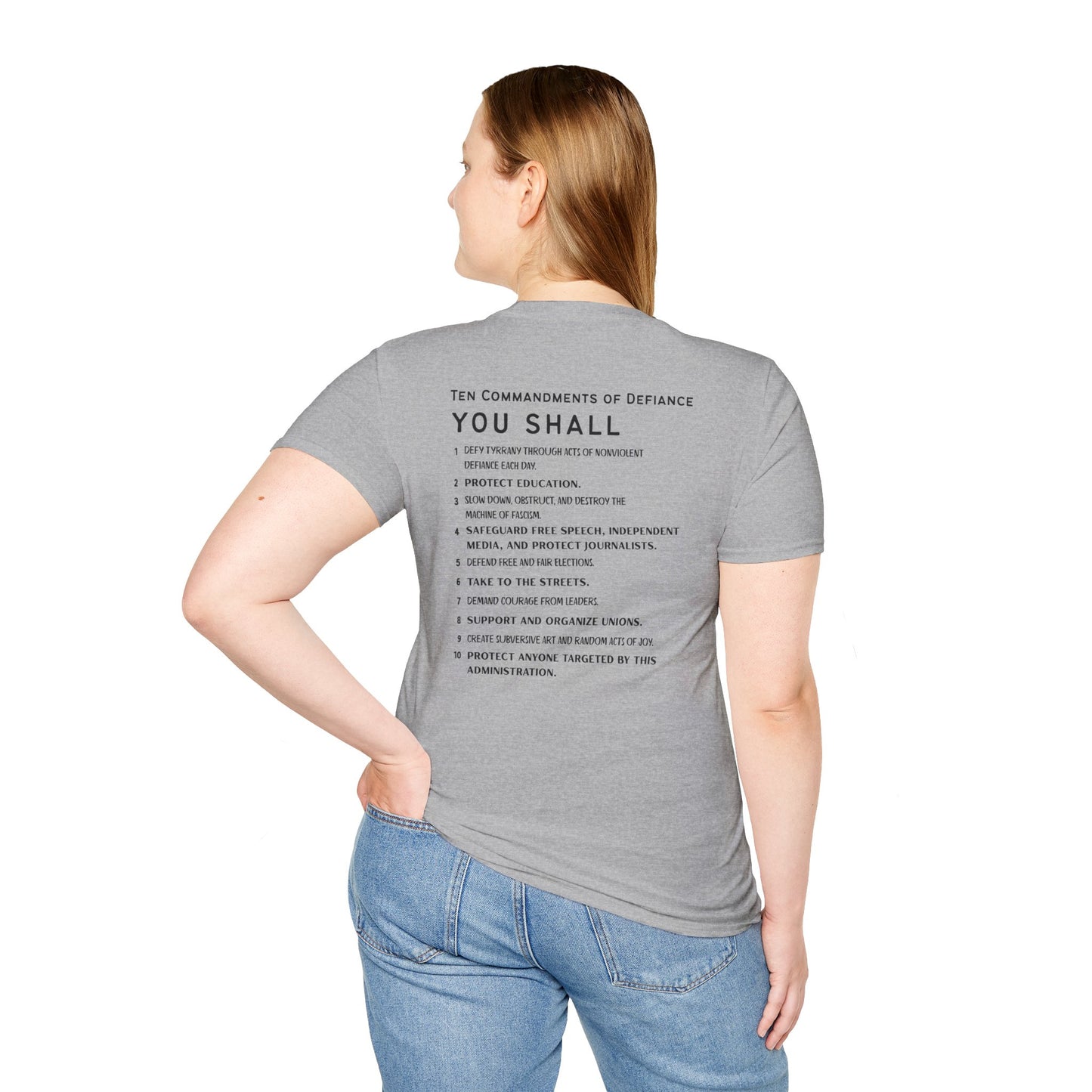 Save Democracy - Ten Commandments of Defiance Unisex T-Shirt