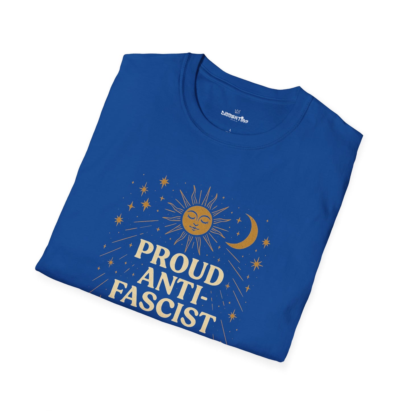 Proud Anti-Fascist – Celestial Sun & Moon Edition Unisex Softstyle Tee