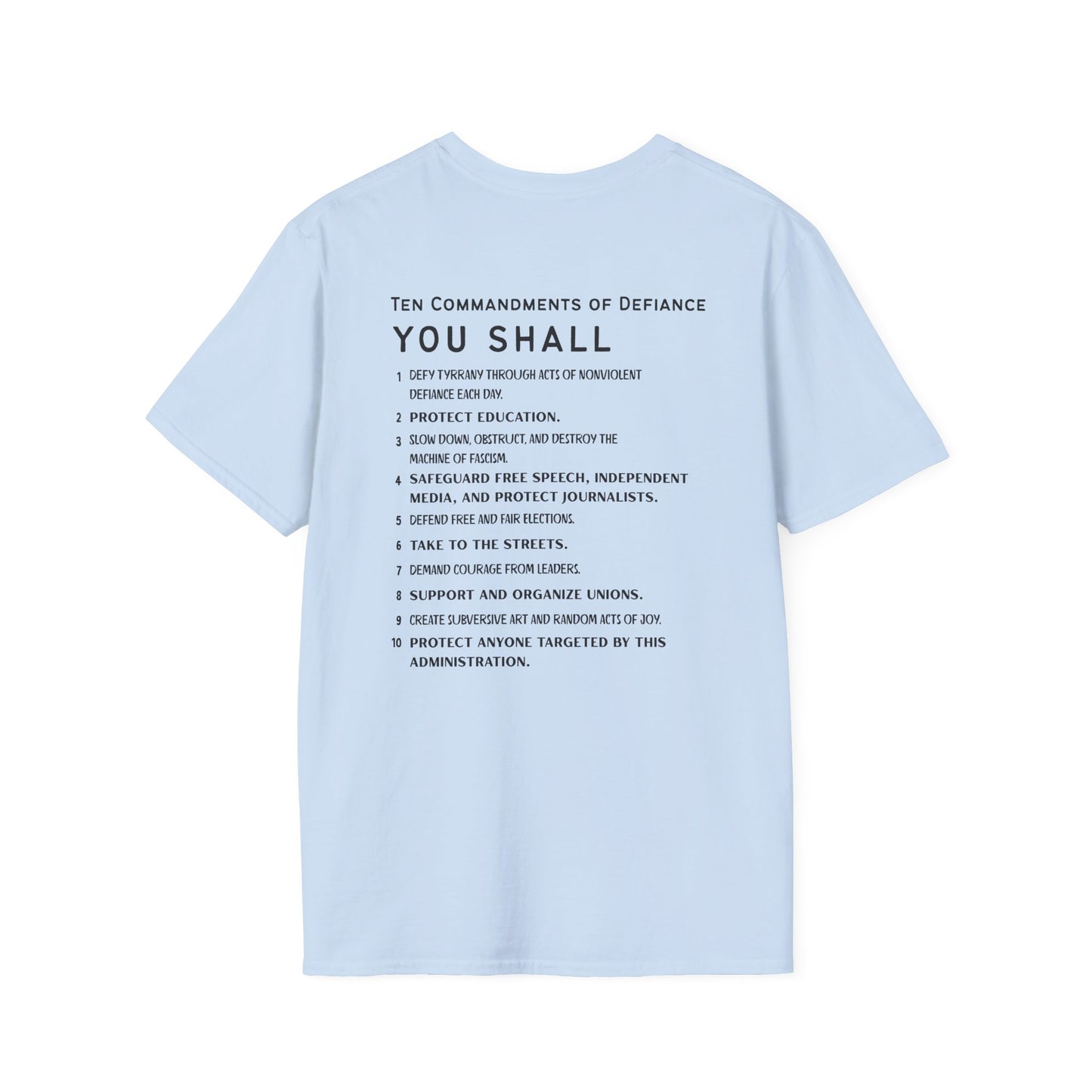 Save Democracy - Ten Commandments of Defiance Unisex T-Shirt