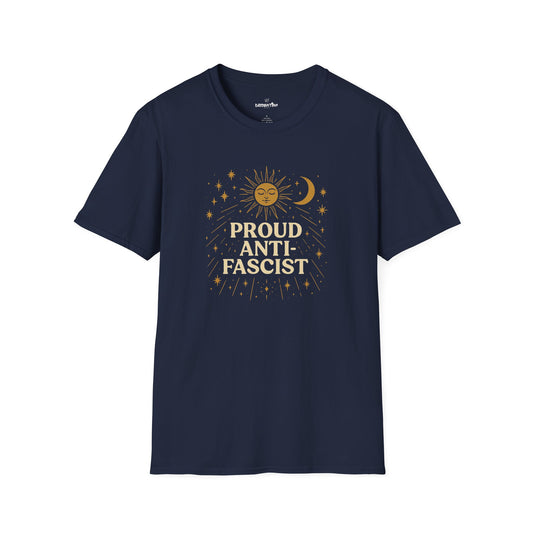 Proud Anti-Fascist – Celestial Sun & Moon Edition Unisex Softstyle Tee