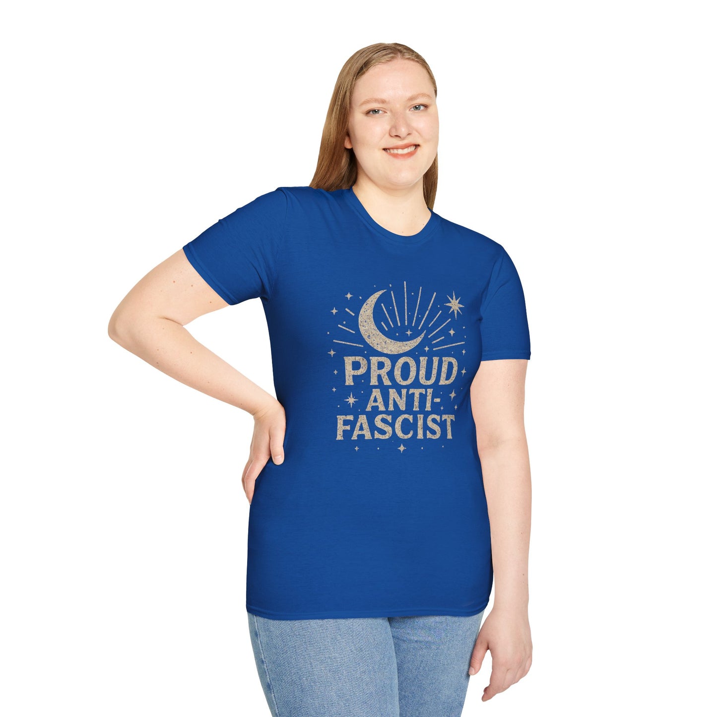 Proud Anti-Fascist – Celestial Vintage Edition Unisex Softstyle Tee