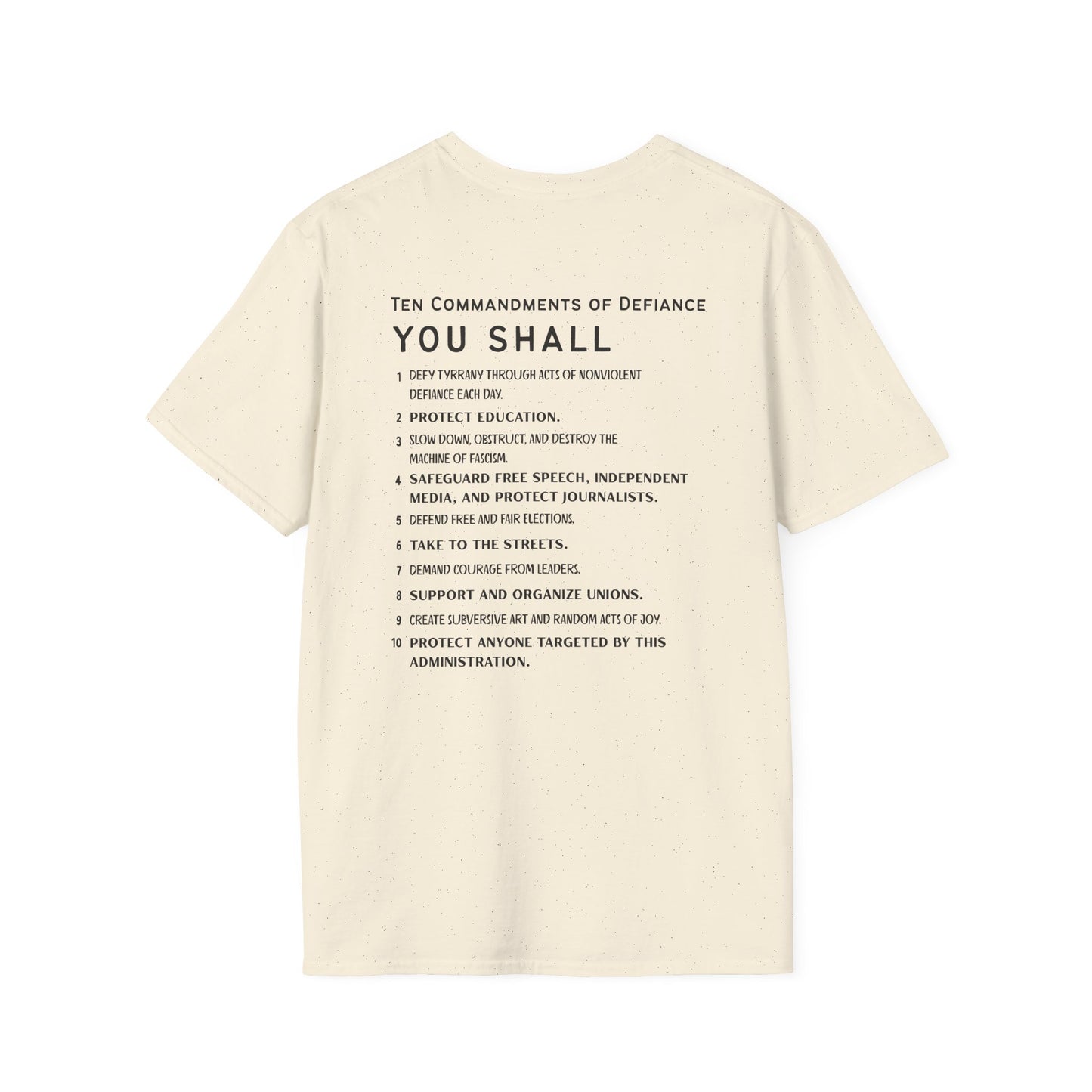 Save Democracy - Ten Commandments of Defiance Unisex T-Shirt