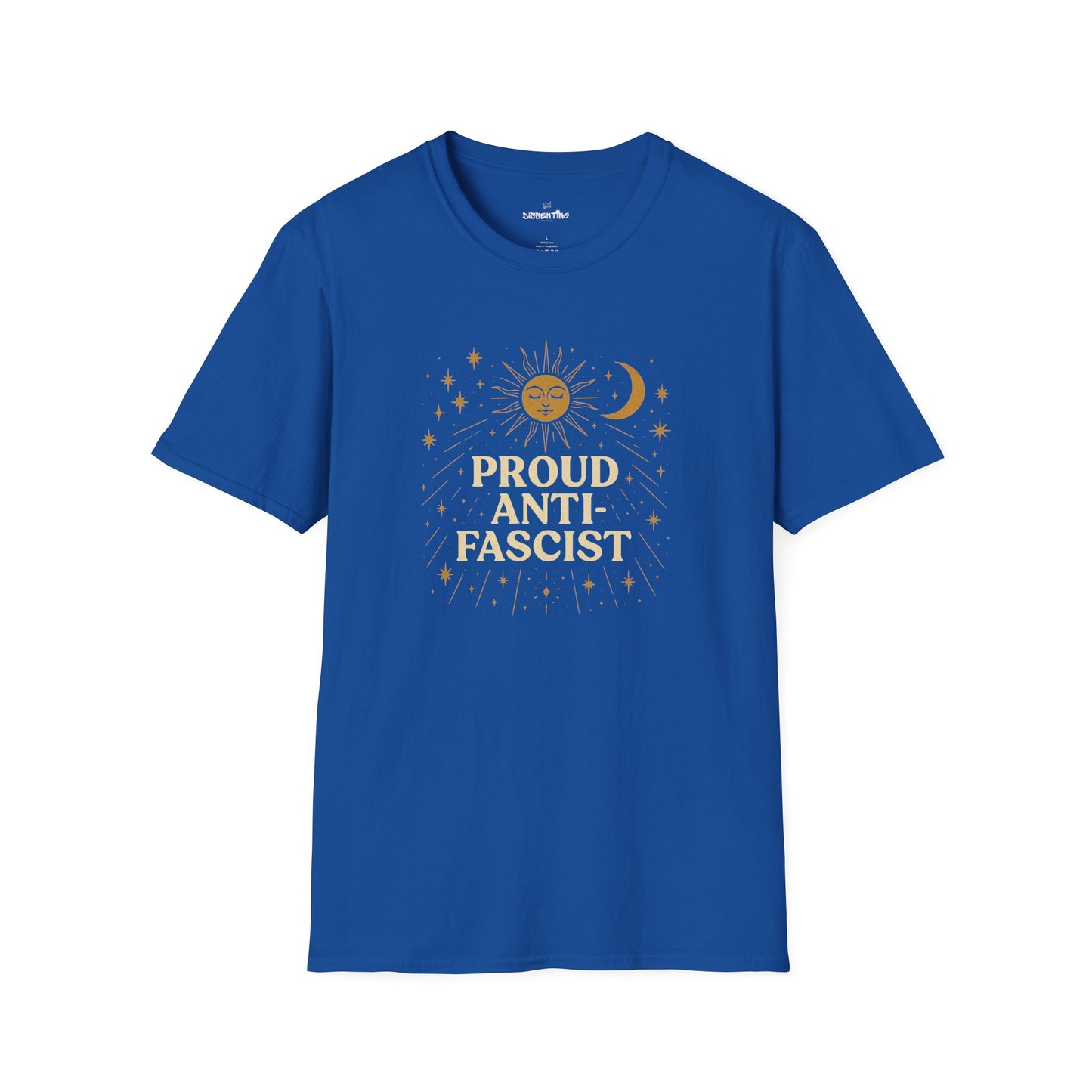 Proud Anti-Fascist – Celestial Sun & Moon Edition Unisex Softstyle Tee