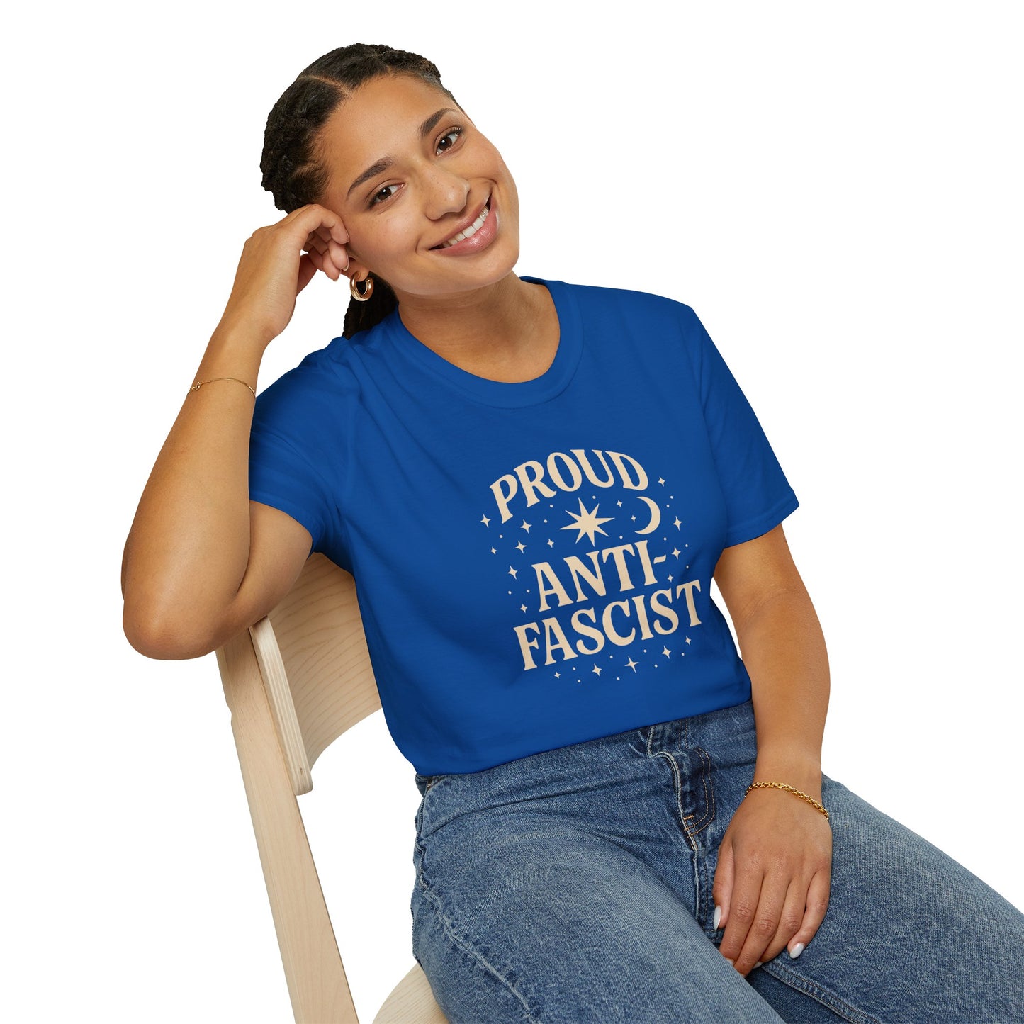 Proud Anti-Fascist – Celestial Design Unisex Tee