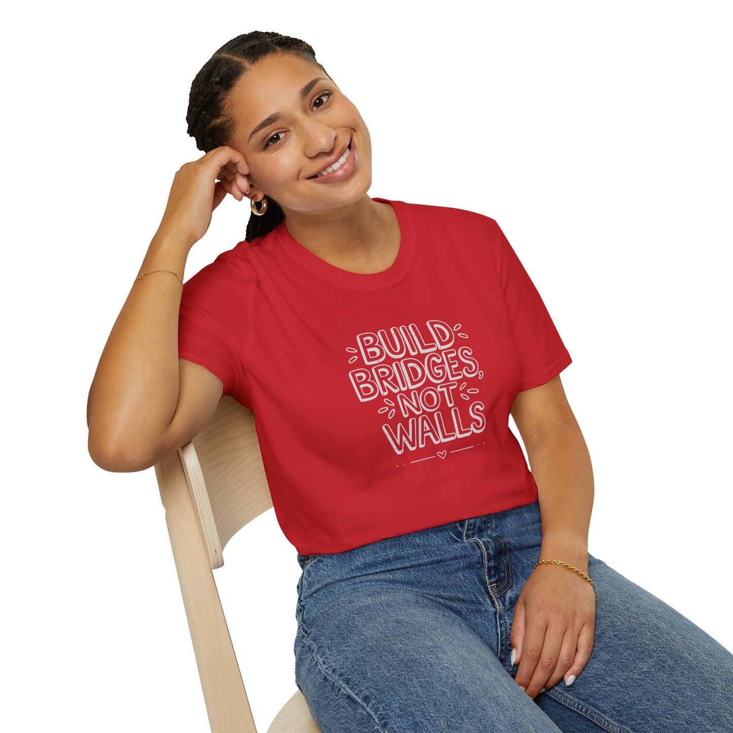 Build Bridges, Not Walls – Unisex Softstyle Tee