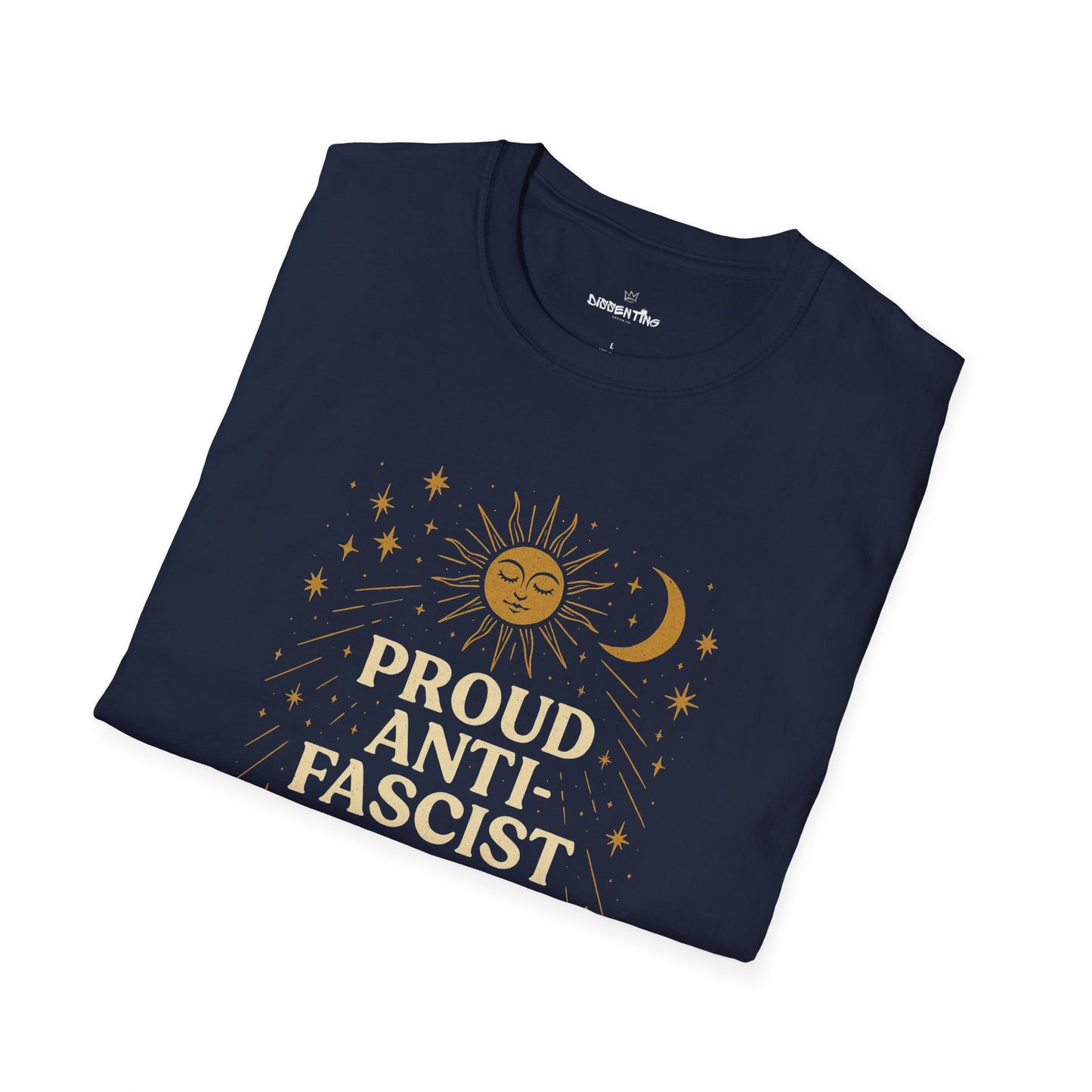 Proud Anti-Fascist – Celestial Sun & Moon Edition Unisex Softstyle Tee