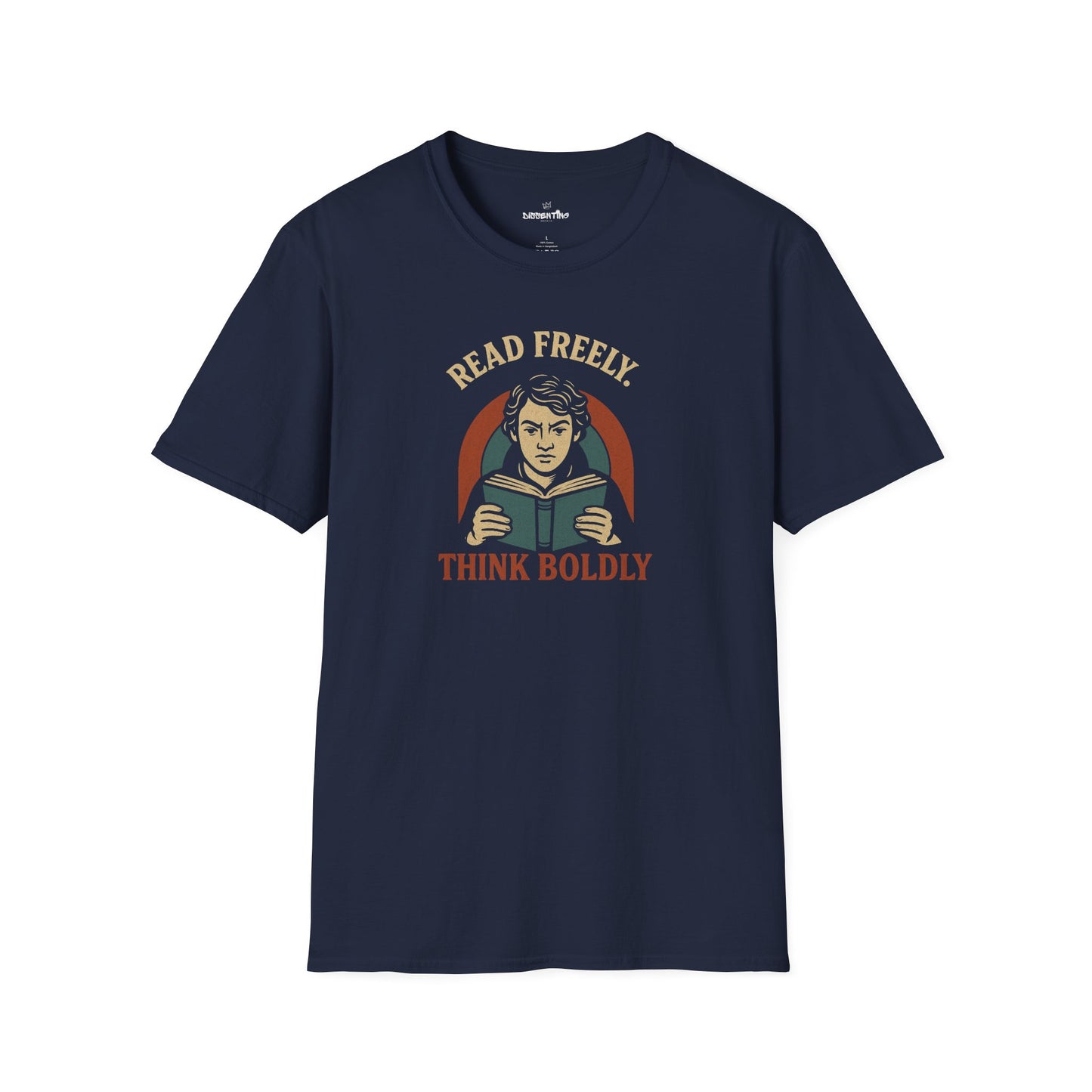 Read Freely. Think Boldly. – Gildan Softstyle Tee