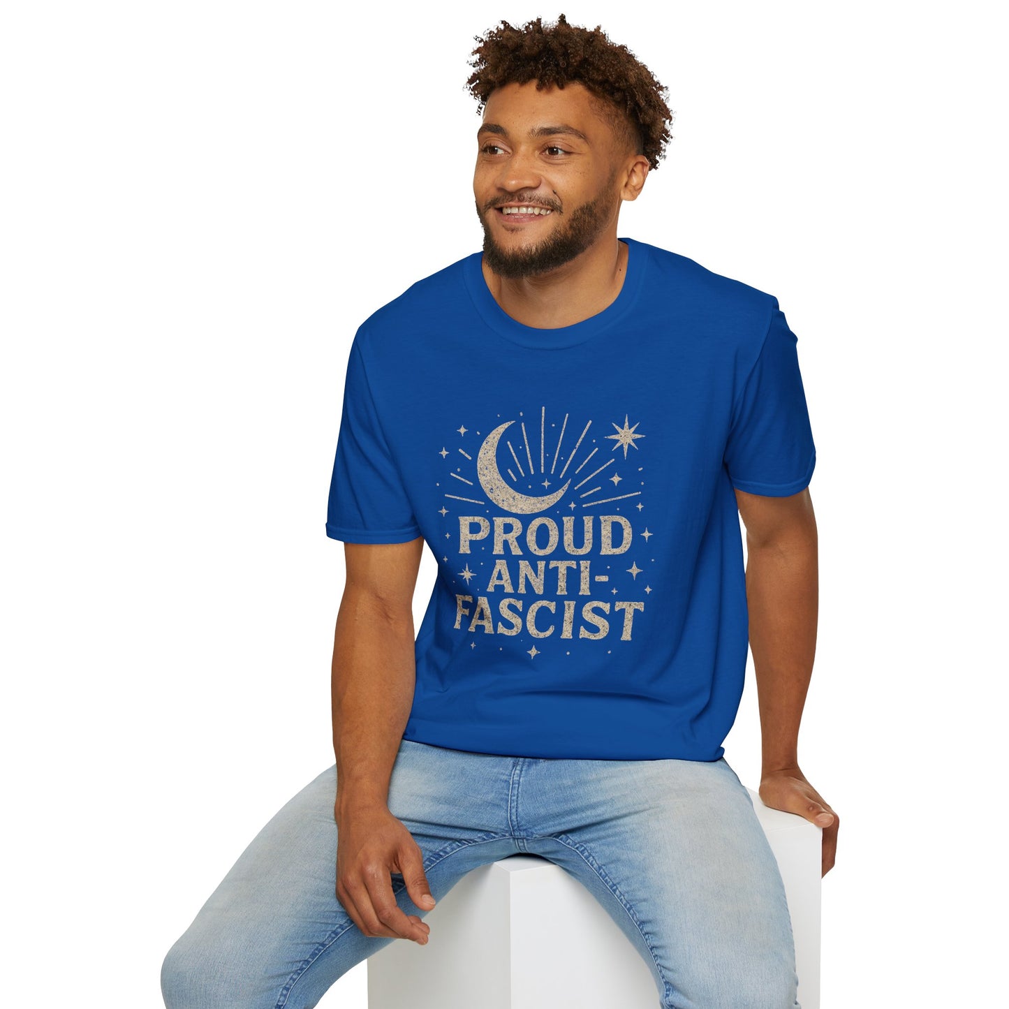 Proud Anti-Fascist – Celestial Vintage Edition Unisex Softstyle Tee