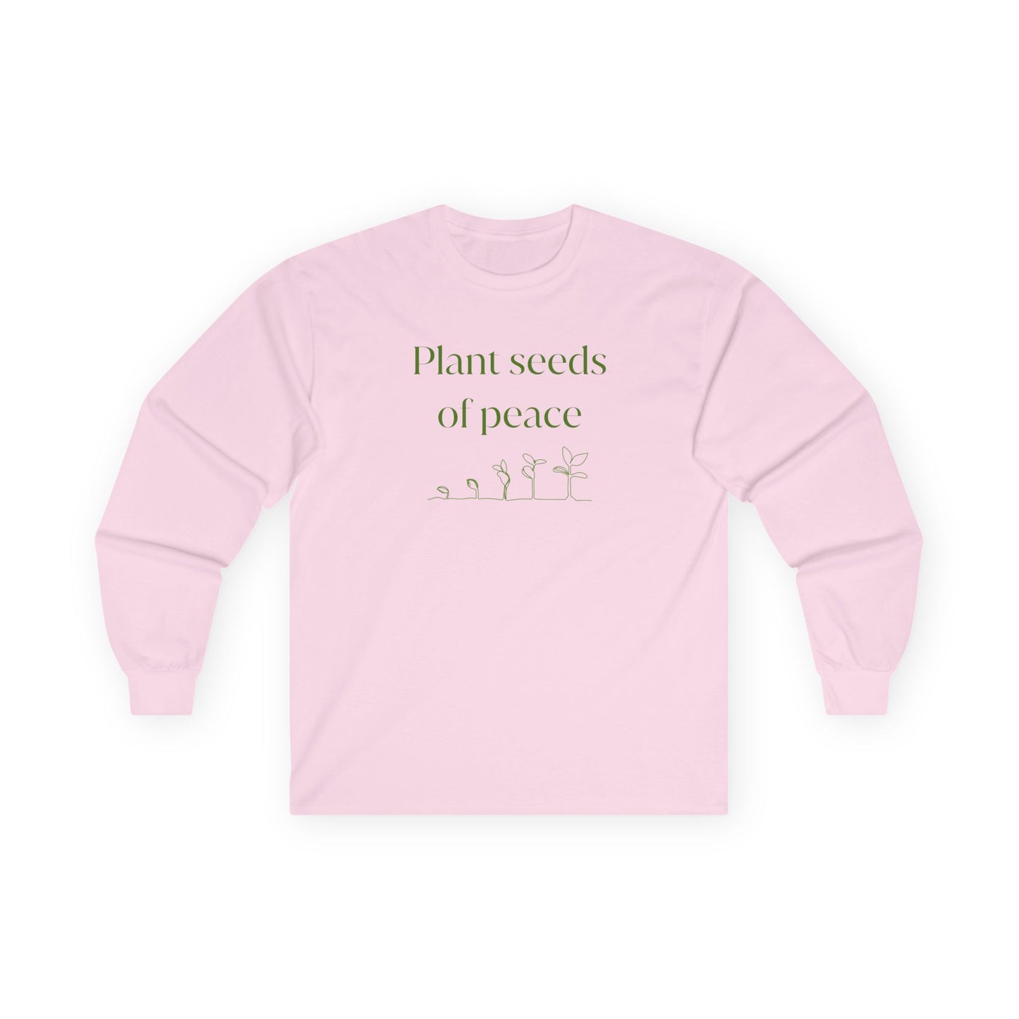 Plant Seeds of Peace Long Sleeve Tee, Unisex Comfort Shirt, Gift for Garden Lovers, Cozy Everyday Wear, Environmental Awareness Apparel