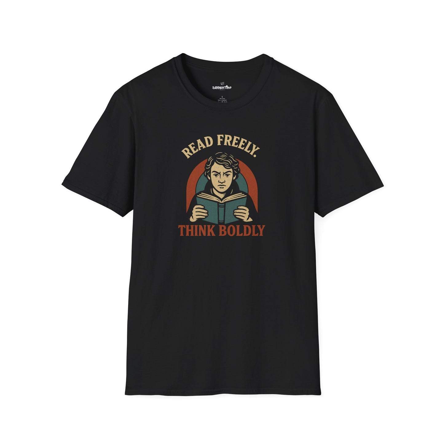 Read Freely. Think Boldly. – Gildan Softstyle Tee