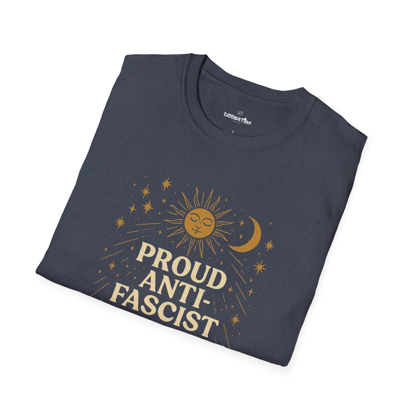 Proud Anti-Fascist – Celestial Sun & Moon Edition Unisex Softstyle Tee