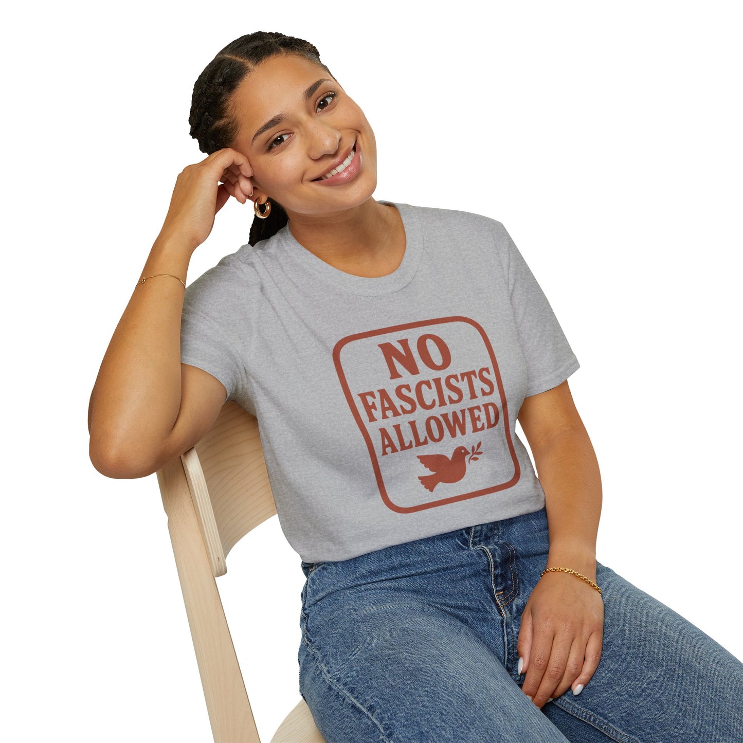 No Fascists Allowed Tee – Vintage Resistance Statement Shirt