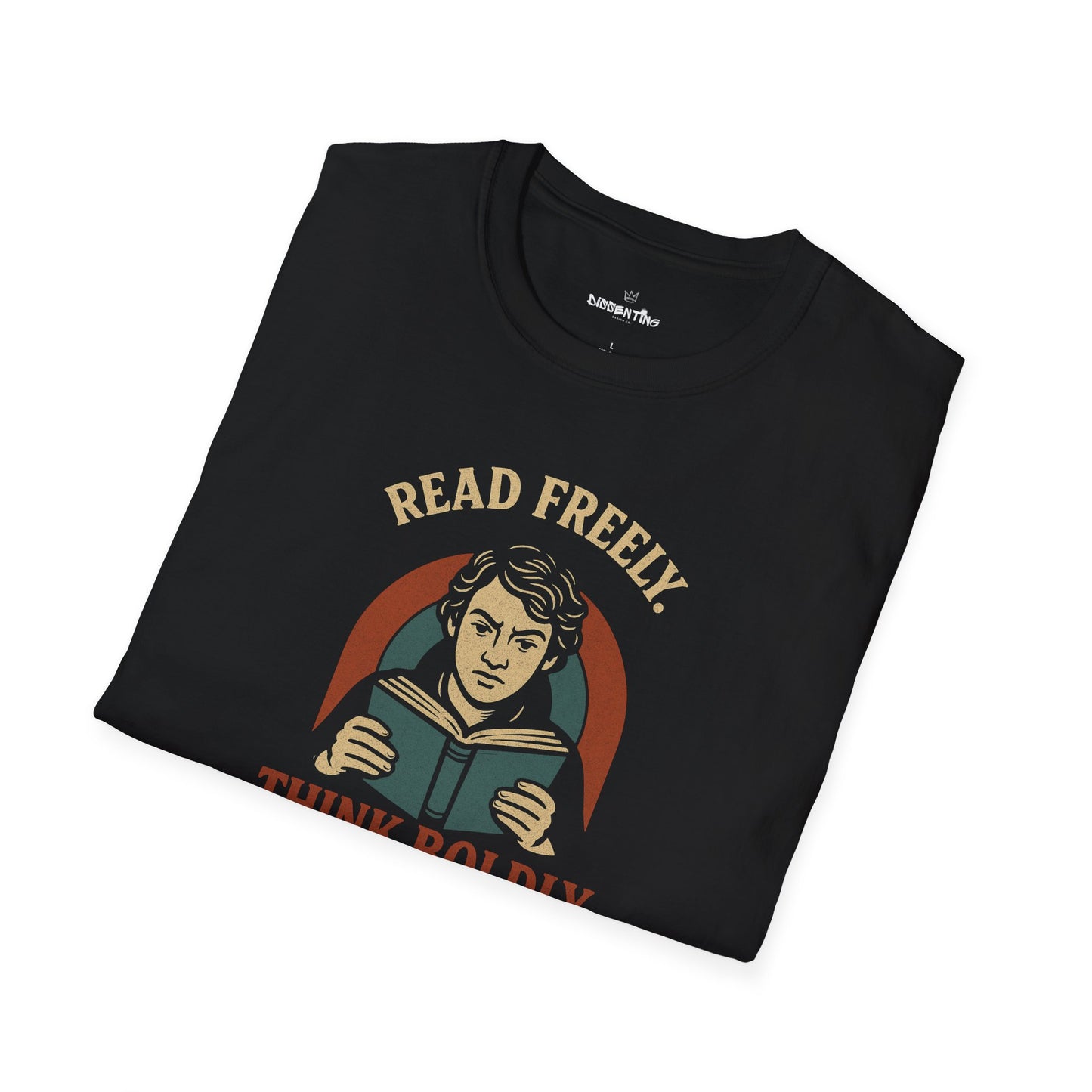 Read Freely. Think Boldly. – Gildan Softstyle Tee