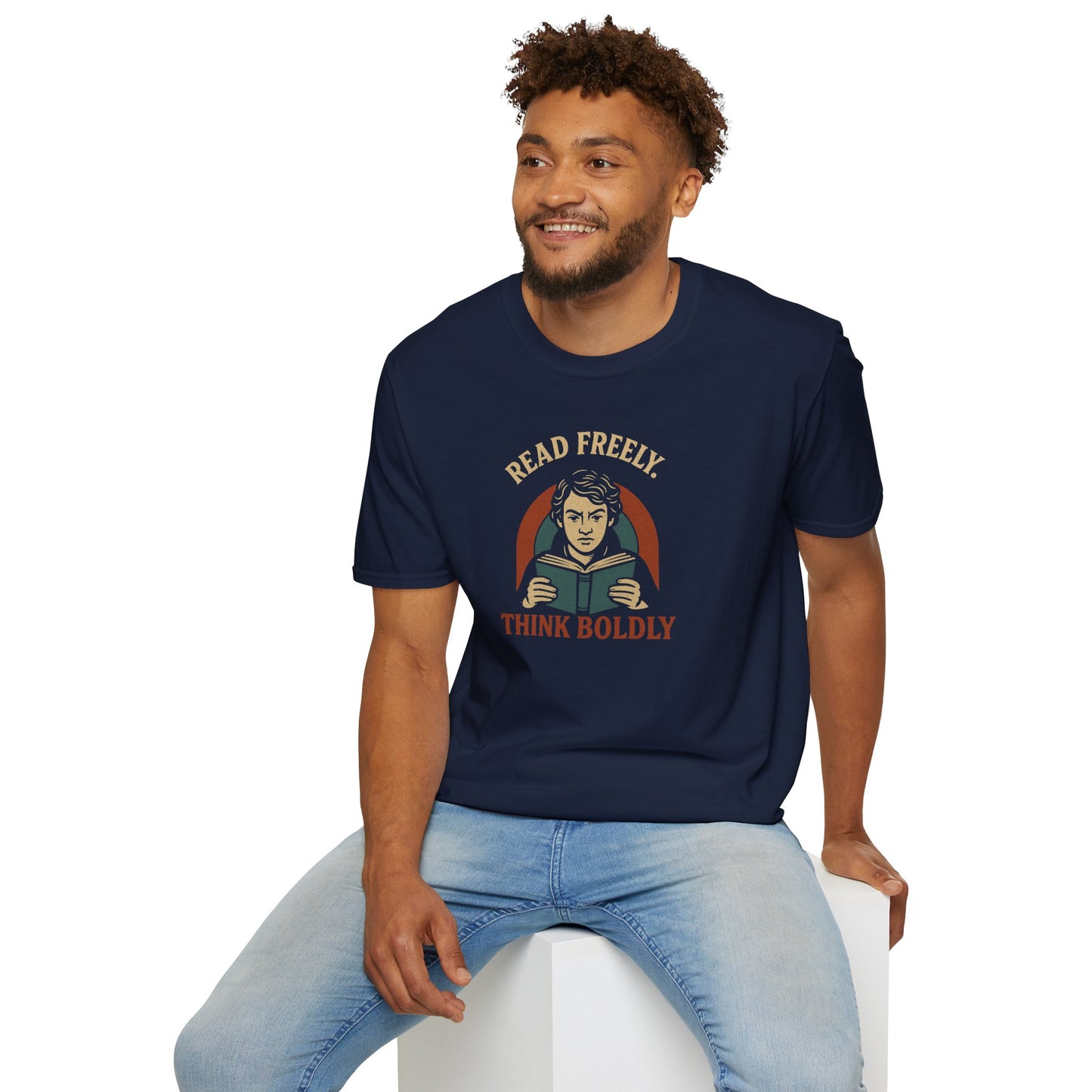 Read Freely. Think Boldly. – Gildan Softstyle Tee