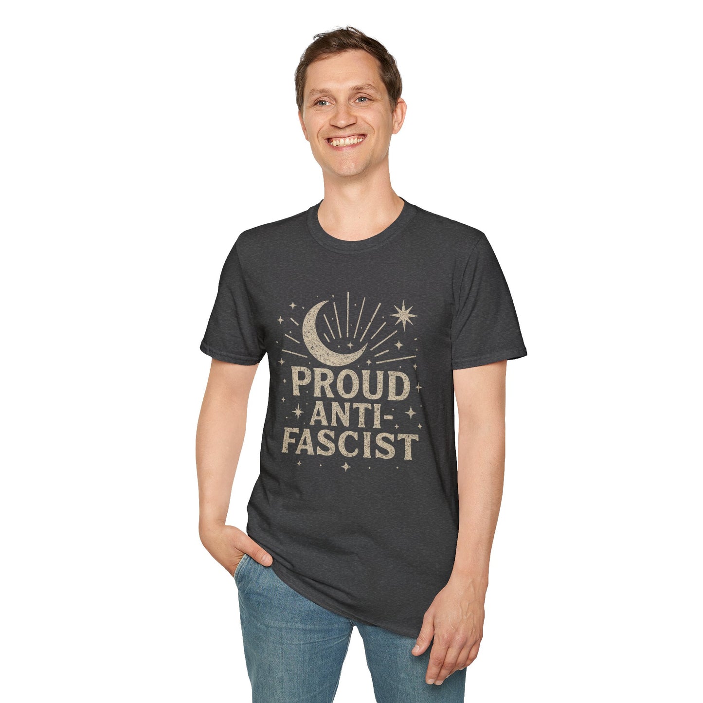 Proud Anti-Fascist – Celestial Vintage Edition Unisex Softstyle Tee
