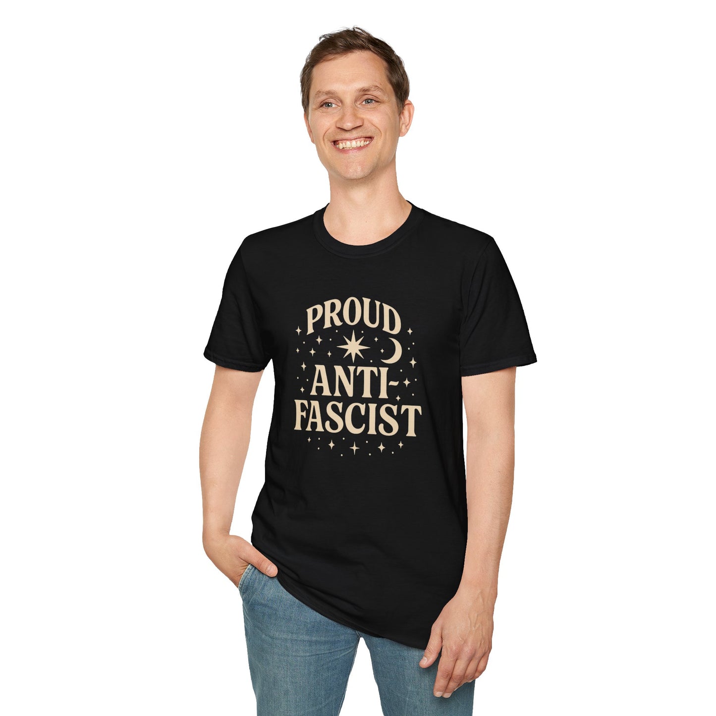 Proud Anti-Fascist – Celestial Design Unisex Tee